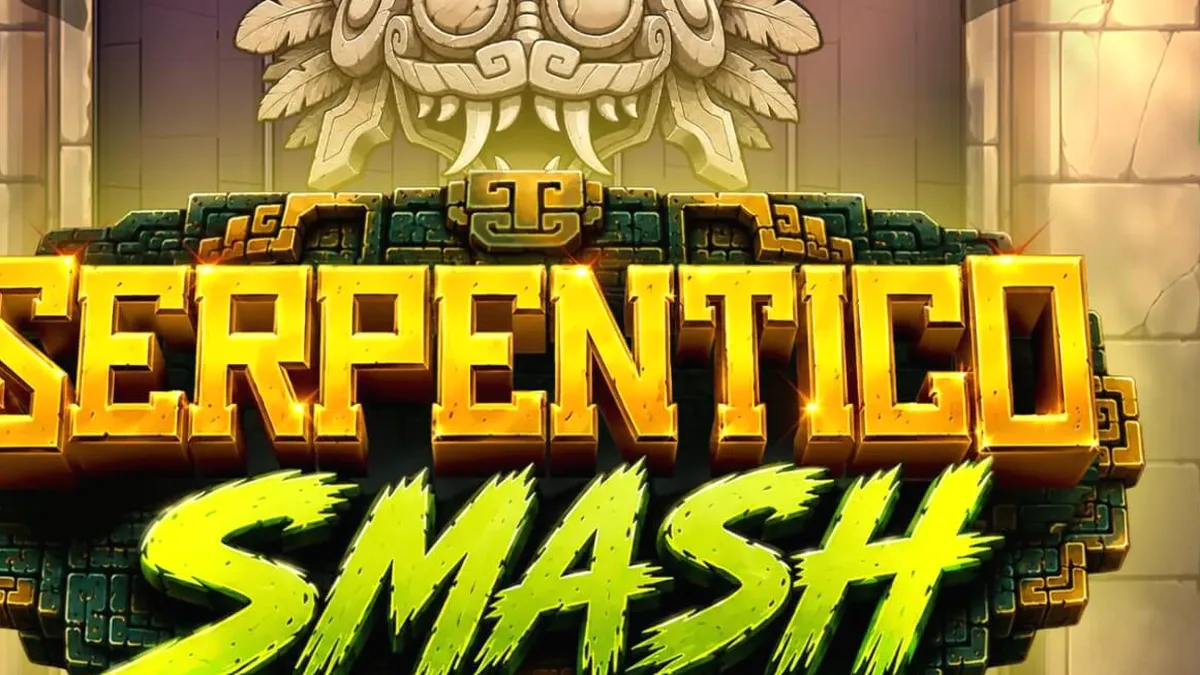 Visual vibrante da grade de jogo de Serpentico Smash com temática asteca
